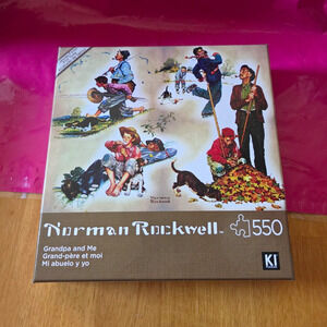KI Puzzles Norman Rockwell "Grandpa and Me" 550 Piece Jigsaw Puzzle Poster